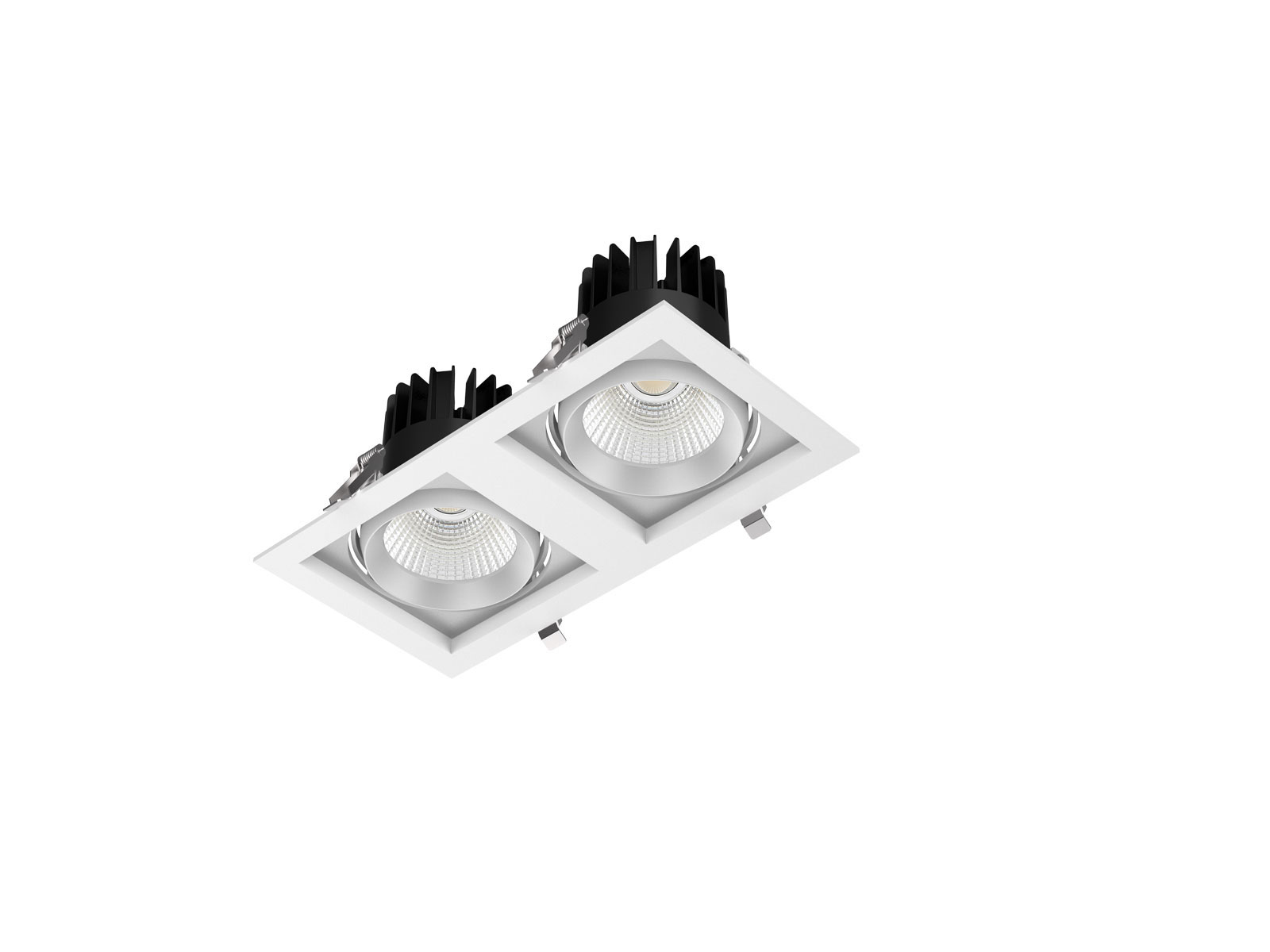 LED zápustné svítidlo 25W, otočné, výklopné, 175x175mm, černé CRI90